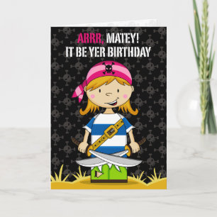 Carte de voeux de fille pirate