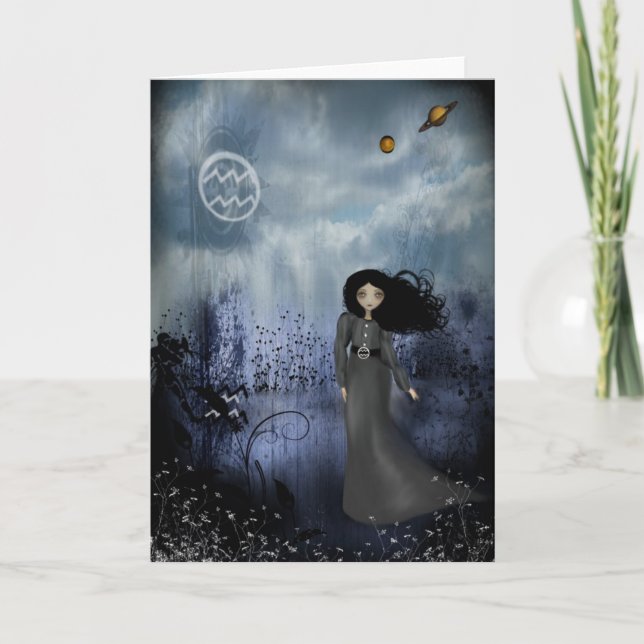 Carte de voeux de filles de zodiaque - Verseau (Devant)