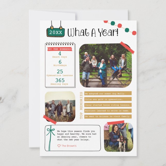 Carte de vœux de fin d'année « Quelle année ! » (Devant)