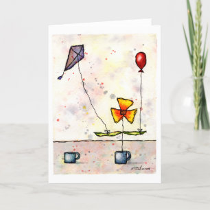 Carte de voeux de Fleur de Cerf-volant violet