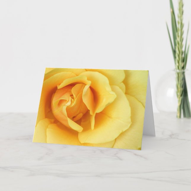 Carte de voeux de fleur de rose jaune (Devant)
