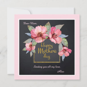 Carte de vœux de fleurs pour la fête des mères