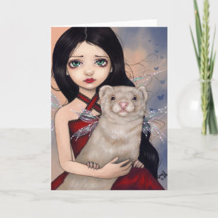 Carte de voeux "de furet à ailes"