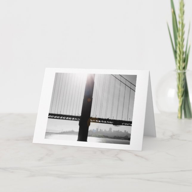 Carte de voeux de golden gate bridge (noir et (Devant)