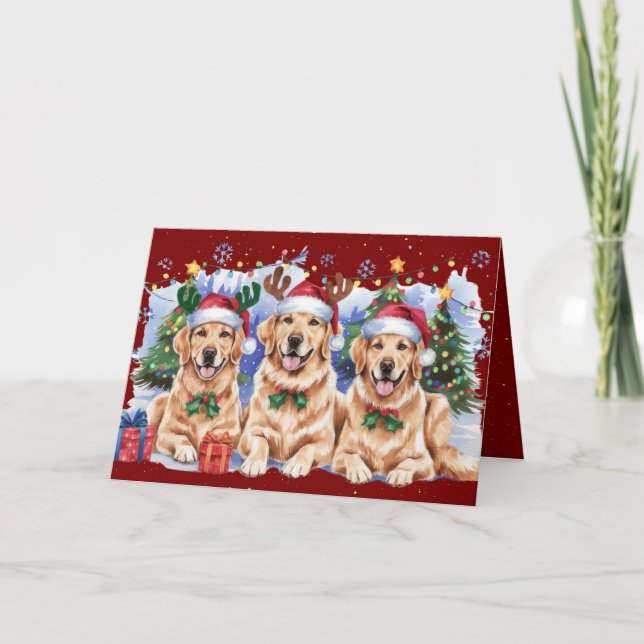 Carte de vœux de Golden Retriever (Devant)