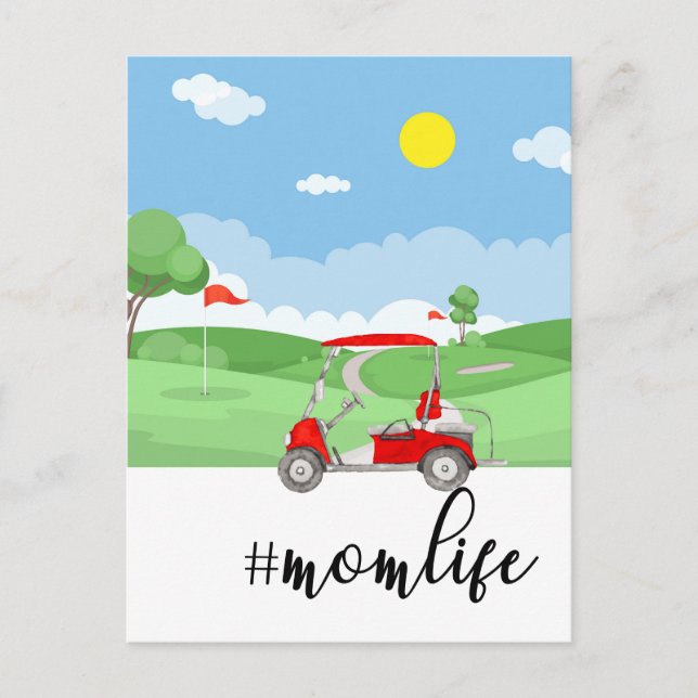 Carte de voeux de golf avec femmes maman golf (Devant)