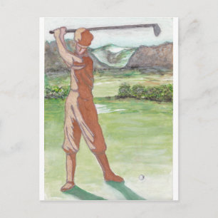 Carte de voeux de golf vintage
