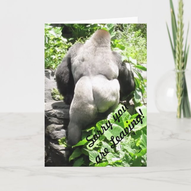 Carte de voeux de Gorilla 'Désolé que vous partiez (Devant)