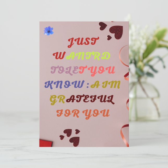 Carte de vœux de gratitude juste parce que par SMI (Debout devant)