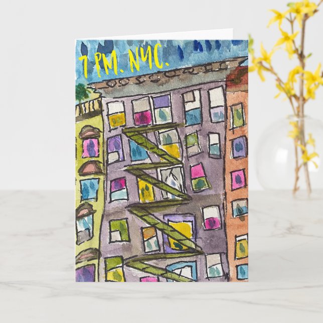 Carte de voeux de Gratitude NYC de 19h avec Envelo (Fleur jaune)