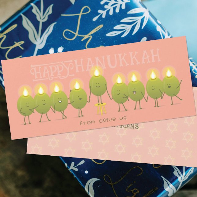 Carte de vœux de groupe pour Hanouka Menorah Olive (Créateur téléchargé)