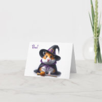 Carte de vœux de Halloween avec un hamster mignon