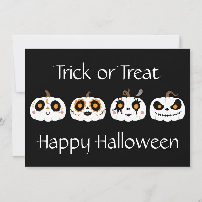 Carte de vœux de Halloween Jack-O-Lanterns (Devant)