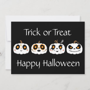 Carte de vœux de Halloween Jack-O-Lanterns