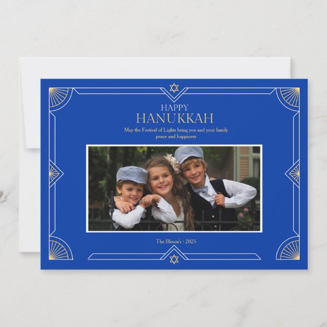 Carte de vœux de Hanukkah avec photo (Devant)