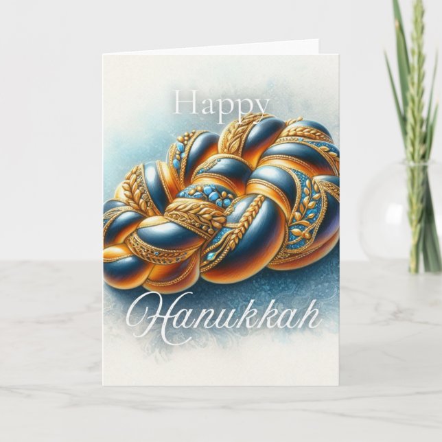 Carte de vœux de Hanukkah joyeux - Aquarelle de Ch (Devant)