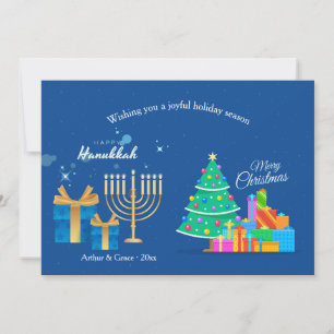 Carte de vœux de Hanukkah Noël