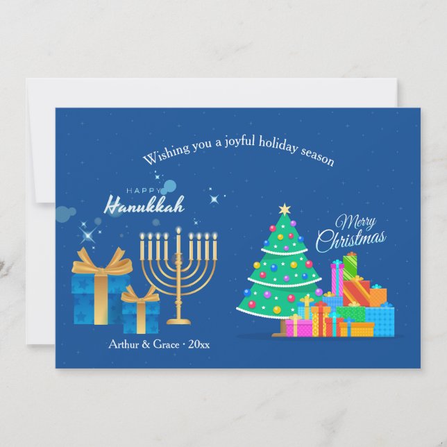Carte de vœux de Hanukkah Noël (Devant)