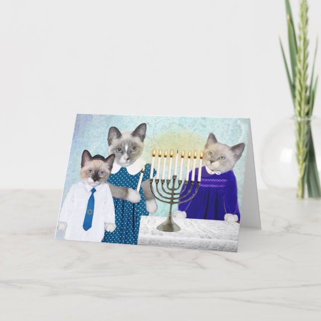 Carte de vœux de Hanukkah pour chatons (Devant)