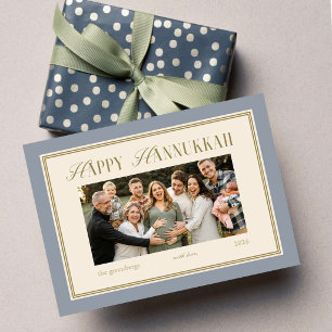 Carte de vœux de Hanukkah pour la famille Bleu Élé