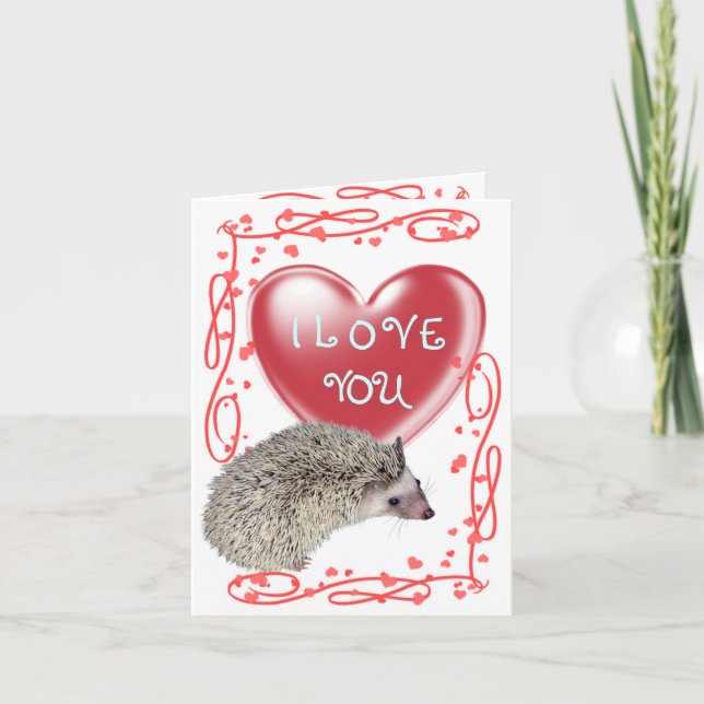 Carte de voeux de hérisson d'amour ver.2 (Devant)