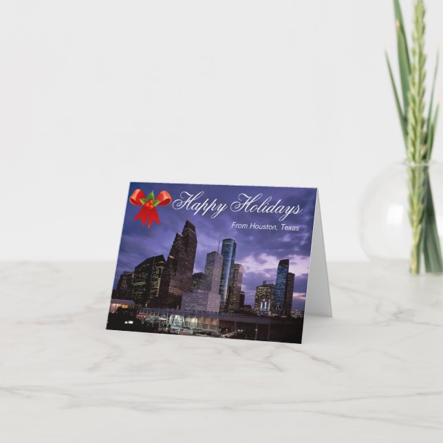 Carte de vœux de Houston Texas Joyeuses Fêtes (Devant)
