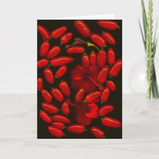 Carte de voeux de Jalapeños et de ketmie (Devant)