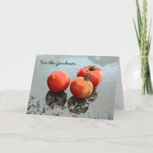 Carte de voeux de jardinage avec des tomates