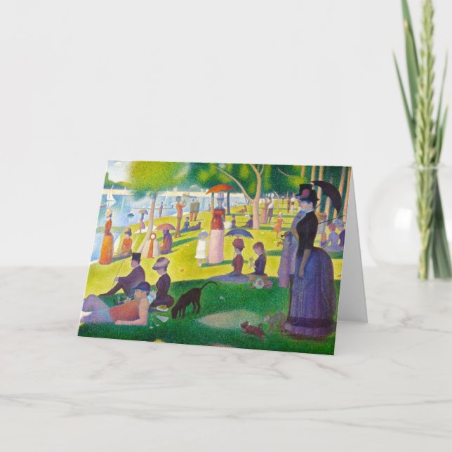 Carte de voeux de Jatte de La de Seurat grande (Devant)