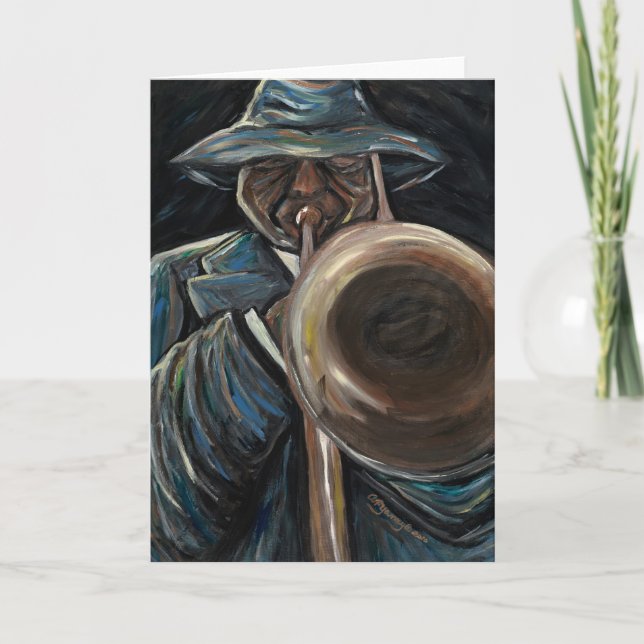 Carte de voeux de jazz de style libre (Devant)