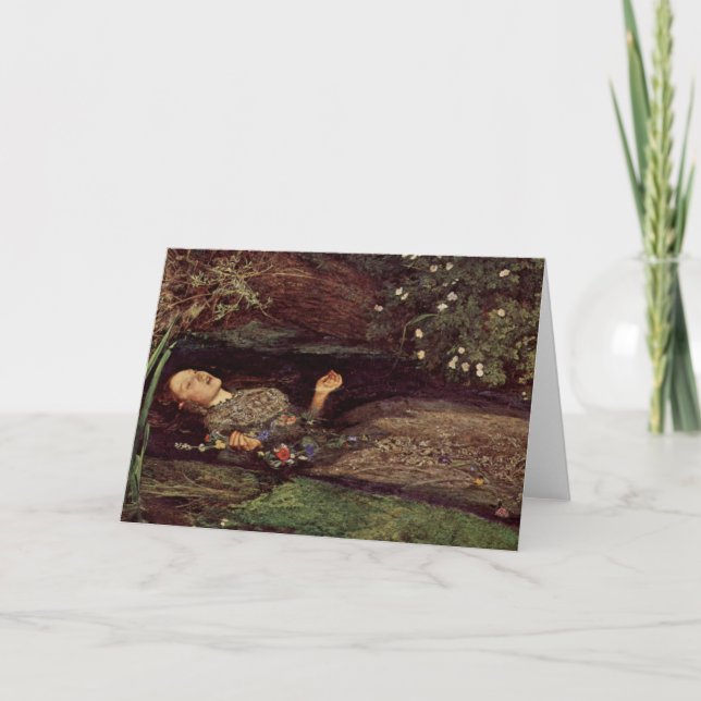 Carte de voeux de John Everett Millais Ophélie (Devant)