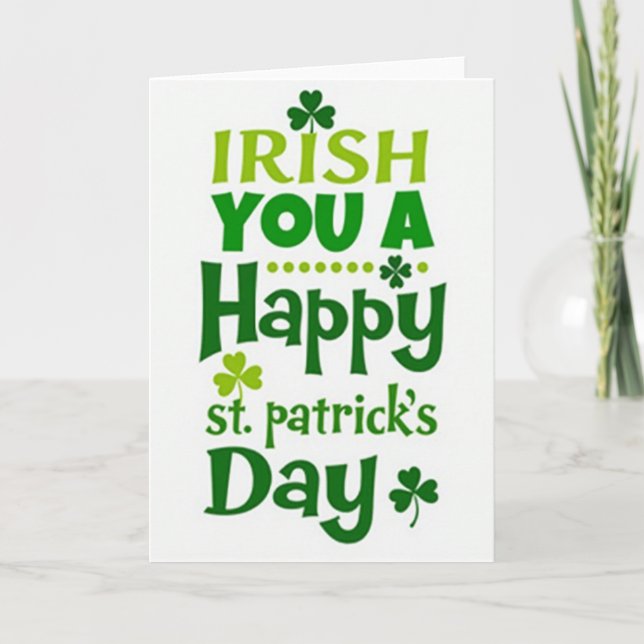Carte de vœux de jour de Saint-Patrick irlandais (Devant)
