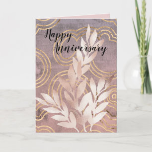 Carte de vœux de Joyeux Anniversaire avec feuilles