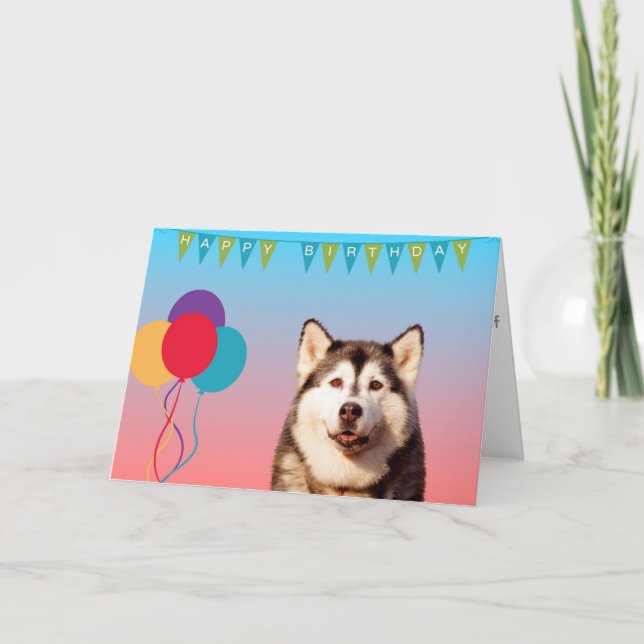 Carte de voeux de joyeux anniversaire de chien de (Devant)