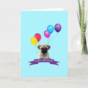 Carte de voeux de joyeux anniversaire de chiot de