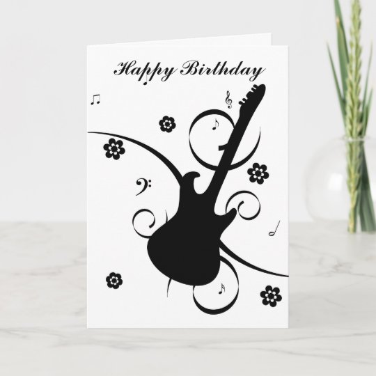 Carte De Voeux De Joyeux Anniversaire De Guitare Zazzle Fr