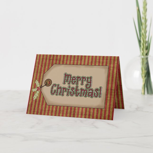 Carte de voeux de Joyeux Noël avec le houx et (Devant)