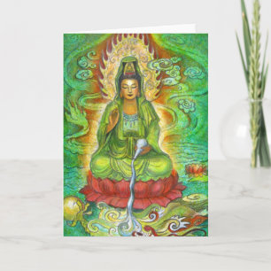 Carte de voeux de Kuan Yin "de dragon d'eau"