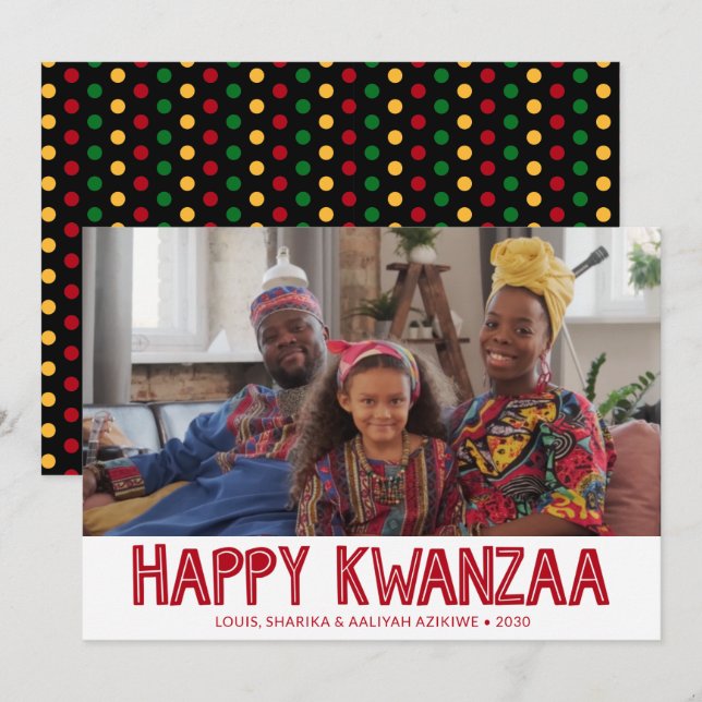 Carte de vœux de Kwanzaa avec photo (Devant / Derrière)
