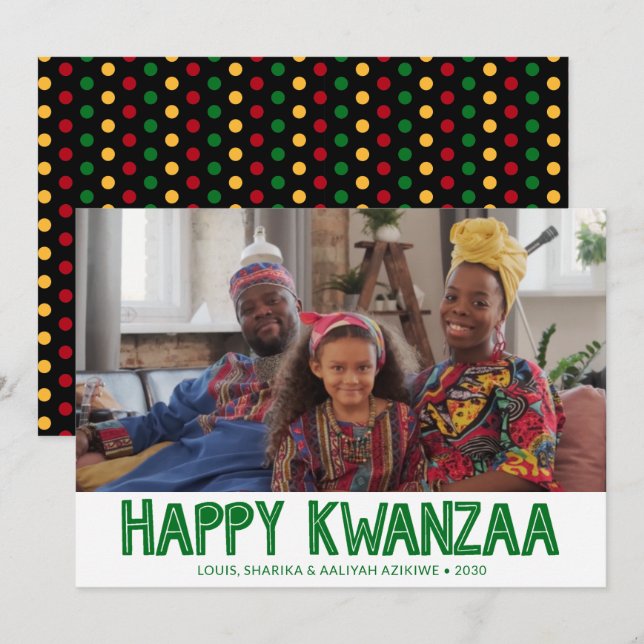 Carte de vœux de Kwanzaa avec photo (Devant / Derrière)