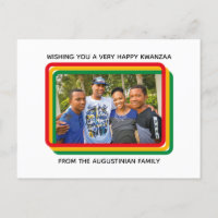 Carte de vœux de Kwanzaa joyeux avec photo de fami
