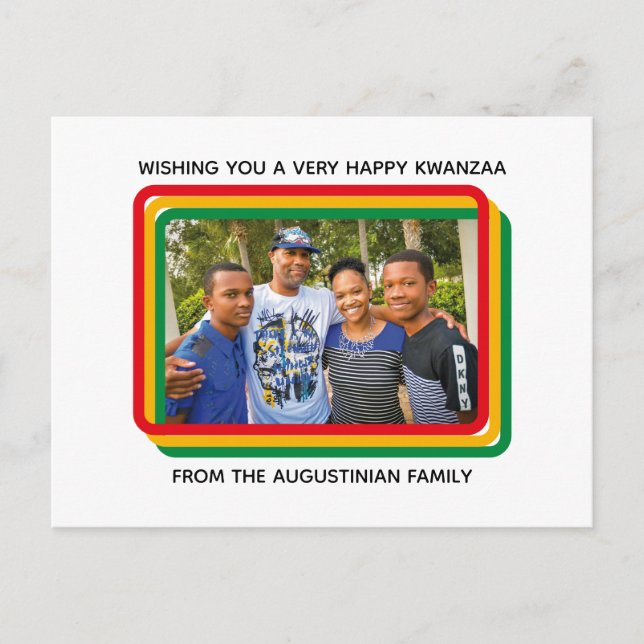 Carte de vœux de Kwanzaa joyeux en famille Photo F (Devant)