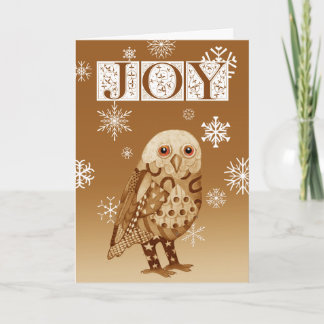 Carte de voeux de la Chouette de Noël