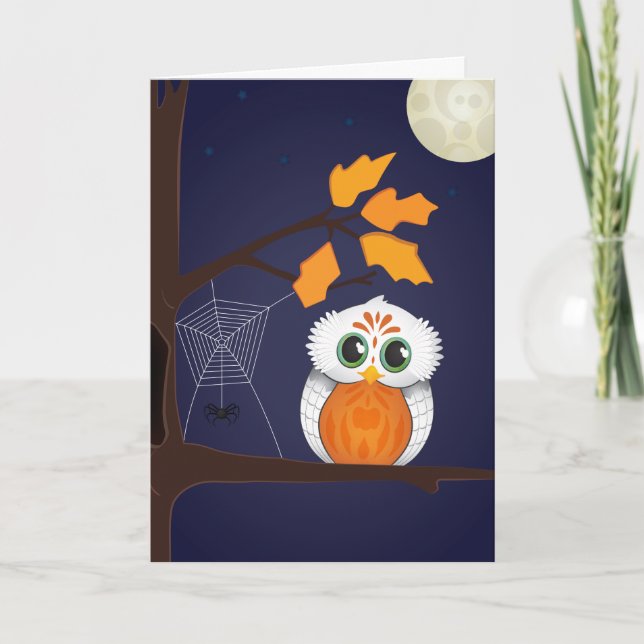 Carte de voeux de la Chouette d'Halloween (Devant)