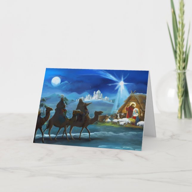 Carte de vœux de la crèche de Noël (Devant)