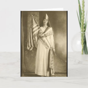 carte de voeux de la dame de la liberté de suffrag