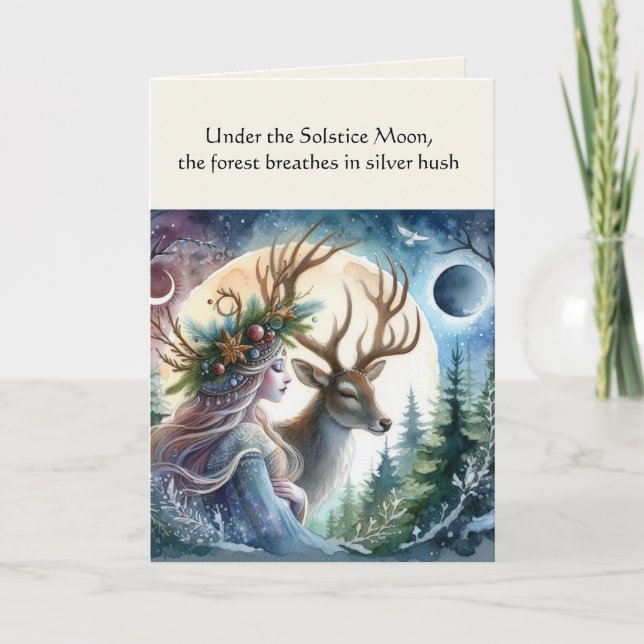 Carte de vœux de la déesse du solstice d'hiver et  (Devant)