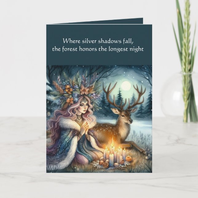 Carte de vœux de la Déesse du solstice d'hiver et  (Devant)