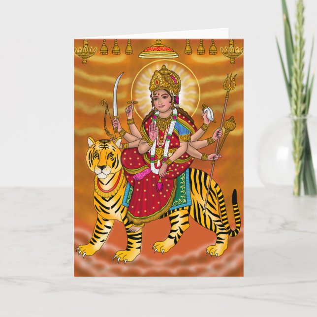 Carte de voeux de la déesse Durga (Devant)