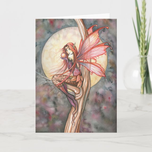 Carte de vœux de la fée rouge d'automne par Molly  (Devant)